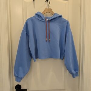 Fabletics Sky Blue Cropped Hoodie